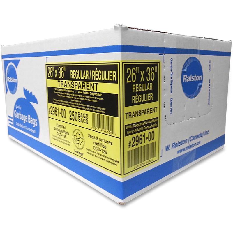 Image GARBAGE BAG IND.REG.26X36 CLR (250)