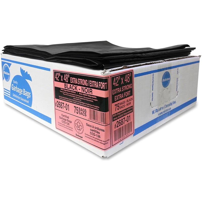 Image GARBAGE BAG IND.XSTR.42X48" BK (75)
