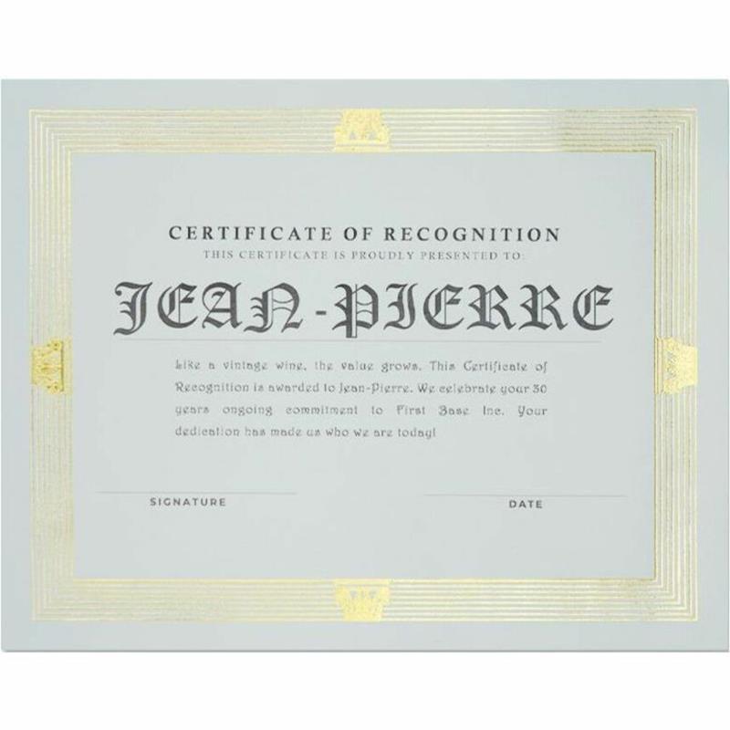 Image ST-JAMES GOLD/LINEN CERTIF. 8.5''X 11'' (12)