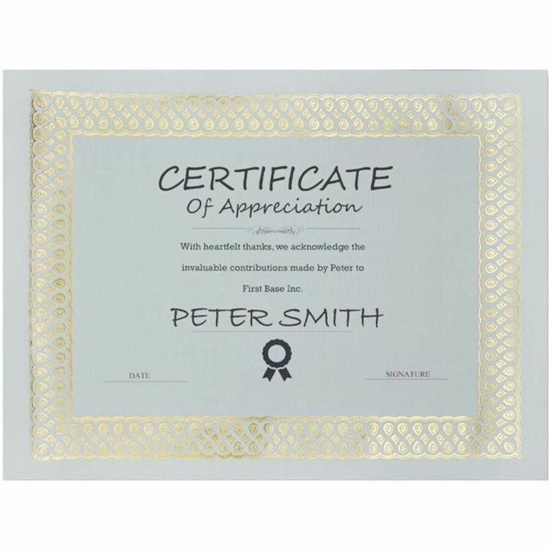 Image ST-JAMES GOLD CERTIF. 8.5" X 11'' (12)