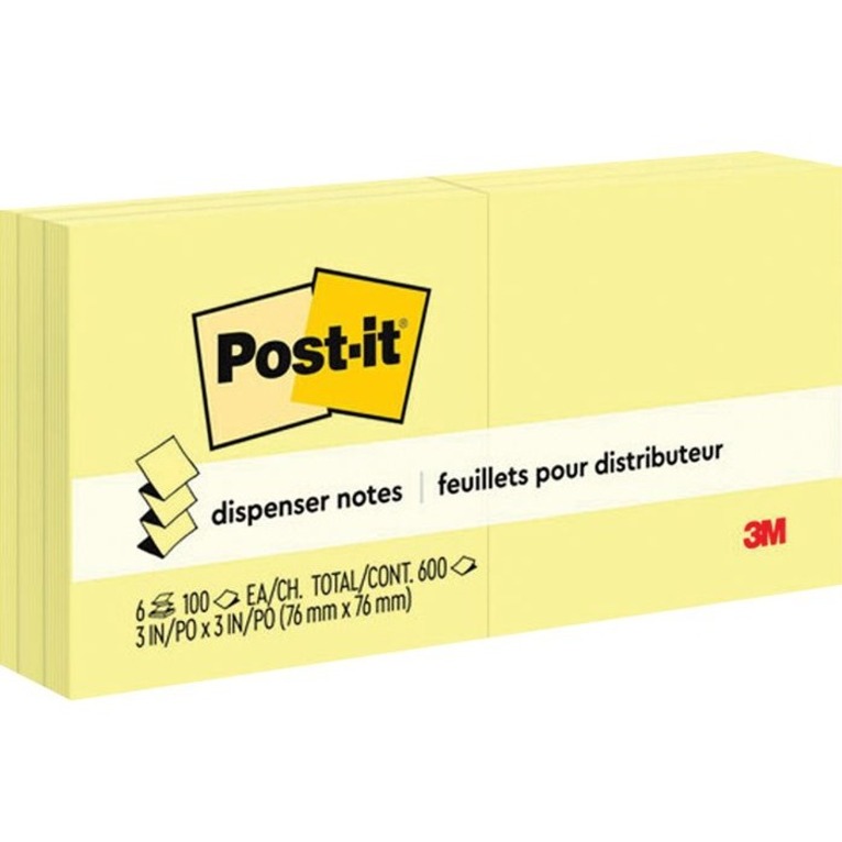 Image POST-IT YELLOW POP-UP NOTE PAD 3X3" (6)