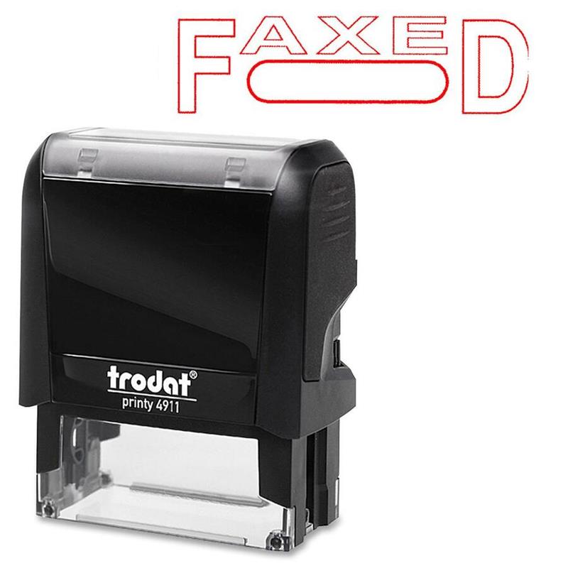 Image STAMP S-PR.FAXED+DATE RED CARD