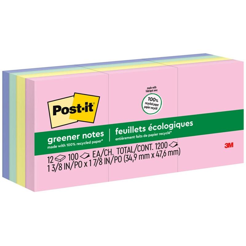 Image POST-IT 1.5X2 SWEET SPRINKLES RECY.N-PAD (12)