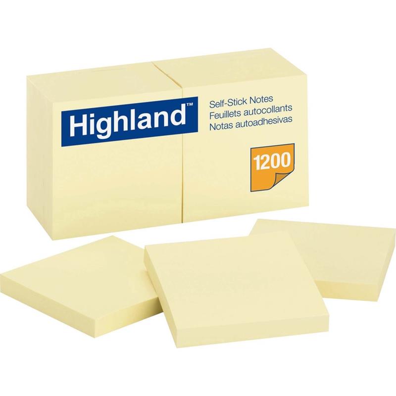 Image HIGHLAND YELLOW NOTE PAD 3X3 @12