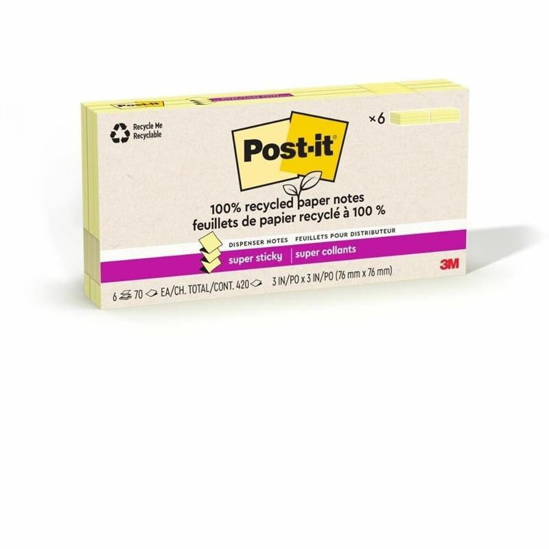Image POST-IT RECY.POP-UP 3X3 CANARY @6